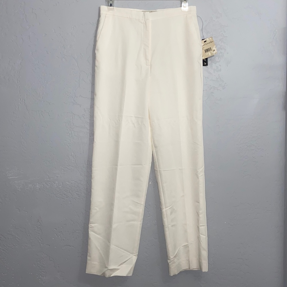 NWT David Brooks Petites Flat Front Viscose Blend Lined Stretch Pants Size 8P